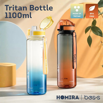 Bos's Tritan Sport Water Bottle with High-Flow Spout - 1100ml