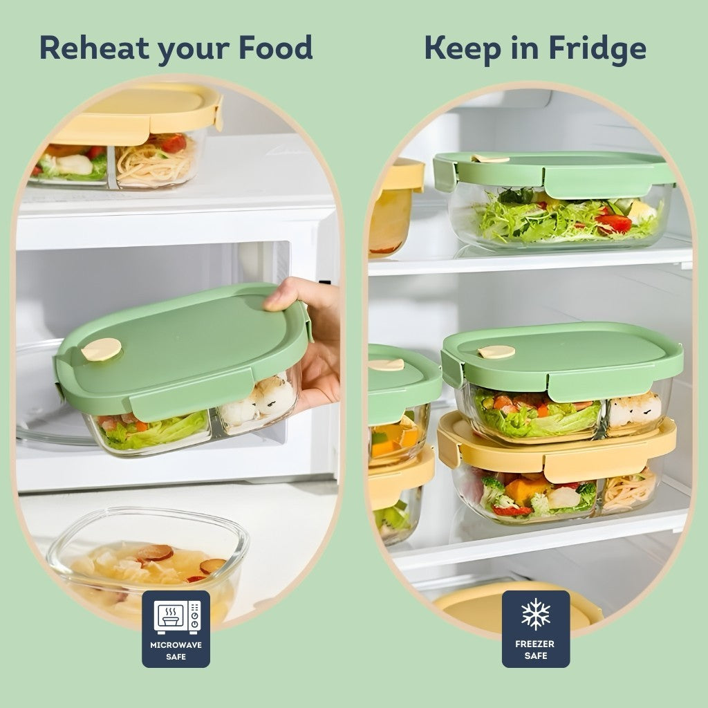 HOMIRA Summer Series Borosilicate Glass Food Container Lunch Box (Mix Set)