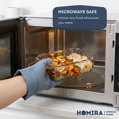 HOMIRA Classic Series Borosilicate Glass Food Container Set (4PCS Set)