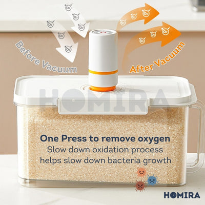 Homira Compress Vacuum Rice Container Airtight Food Storage 4.5L / 6L