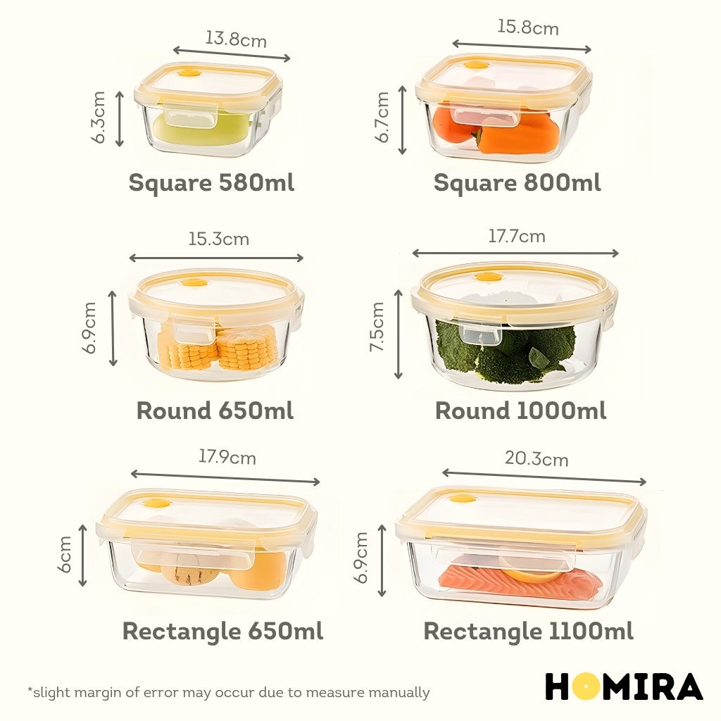 Borosilicate Glass Food Container 6PCS Gift Box Set
