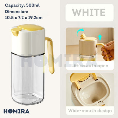 Homira Cooking Oil Glass Dispenser 500ml Auto Flip