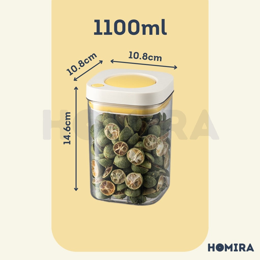 Homira Press Type Airtight Food Container Stackable 380ml /1100ml /1800ml