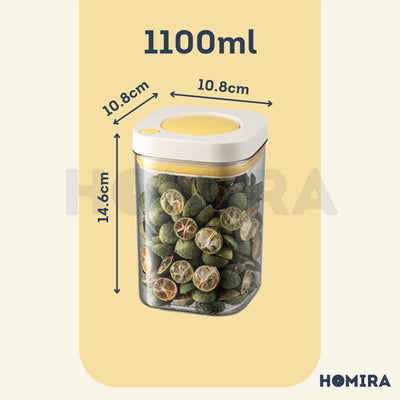 Homira Press Type Airtight Food Container Stackable 380ml /1100ml /1800ml