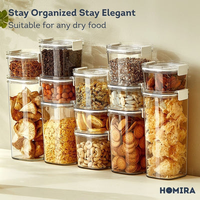 Homira Vacuum Seal Compress Food Container for Dry Food Storage SET