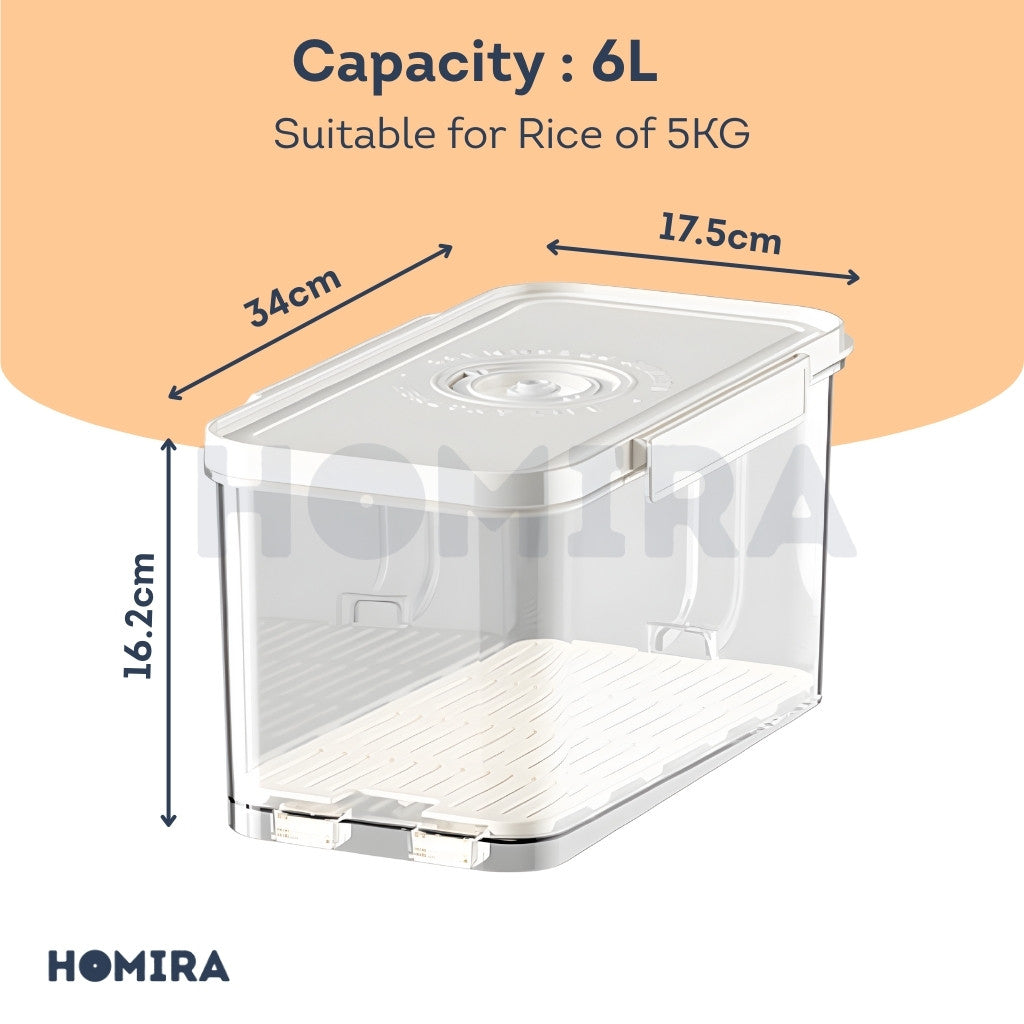 Homira Compress Vacuum Rice Container Airtight Food Storage 4.5L / 6L