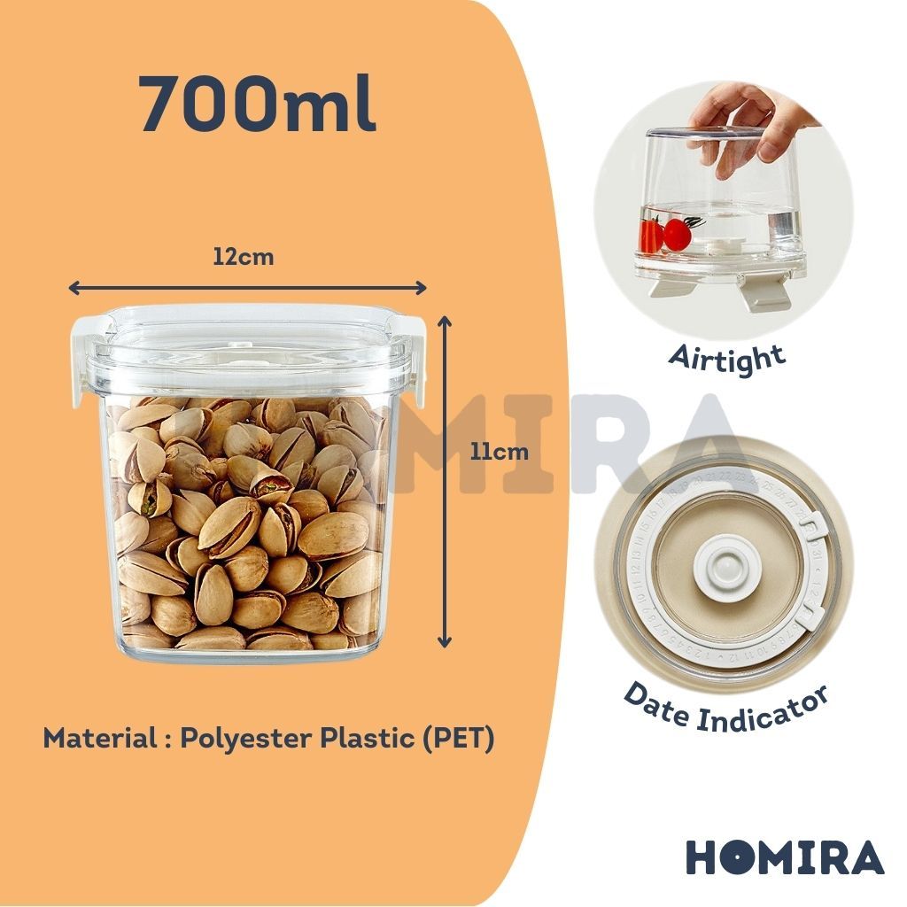 Homira Vacuum Seal Compress Food Container for Dry Food Storage 460ML-1800ml