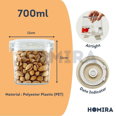 Homira Vacuum Seal Compress Food Container for Dry Food Storage 460ML-1800ml