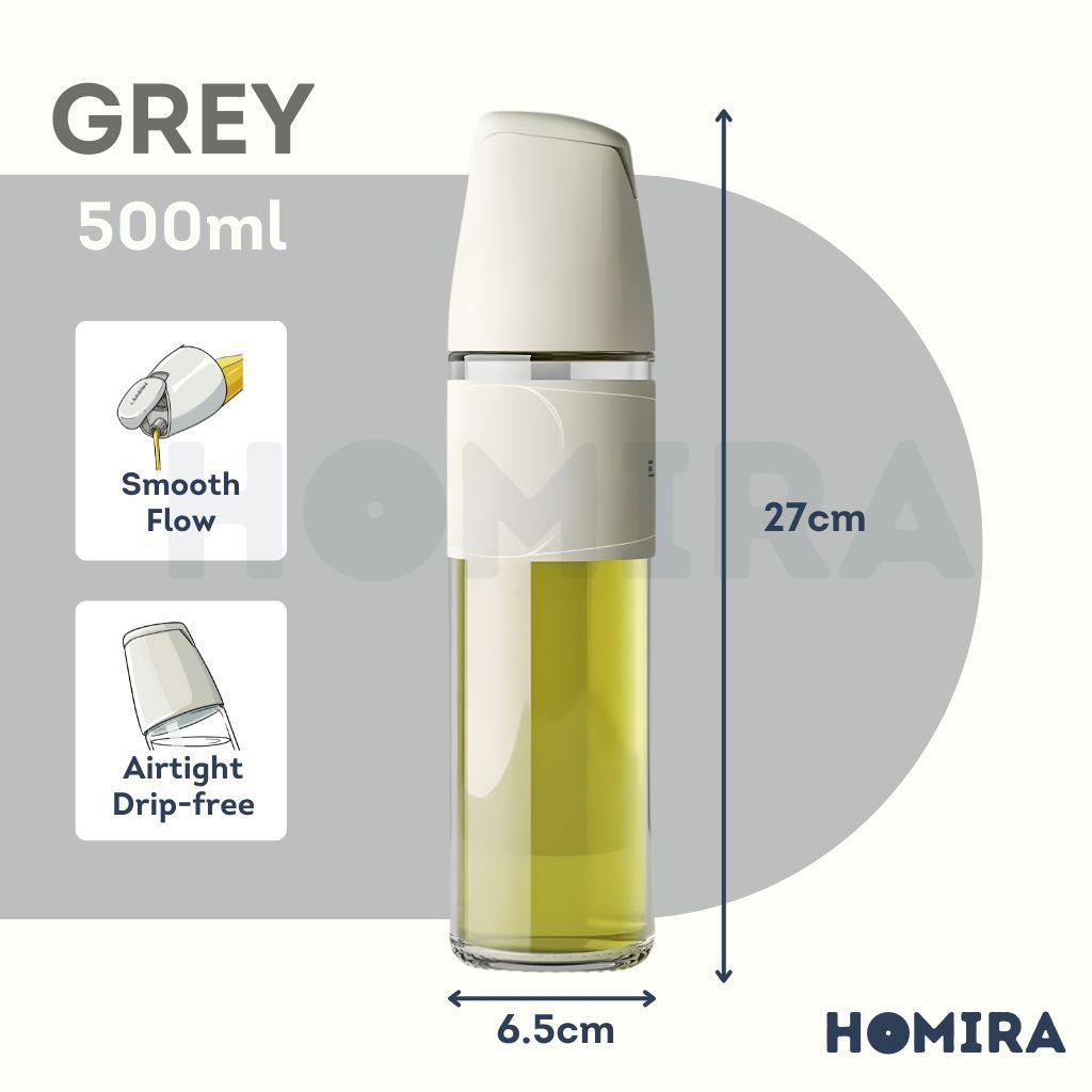 Homira Seasoning Oil Dispenser Glass Bottle Smooth Flow Drip-free