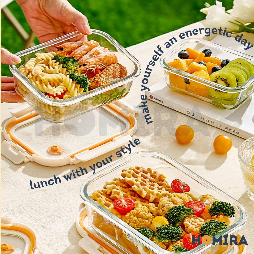Signature Series Borosilicate Glass Lunchbox Bag Set