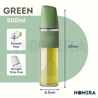 Homira Seasoning Oil Dispenser Glass Bottle Smooth Flow Drip-free