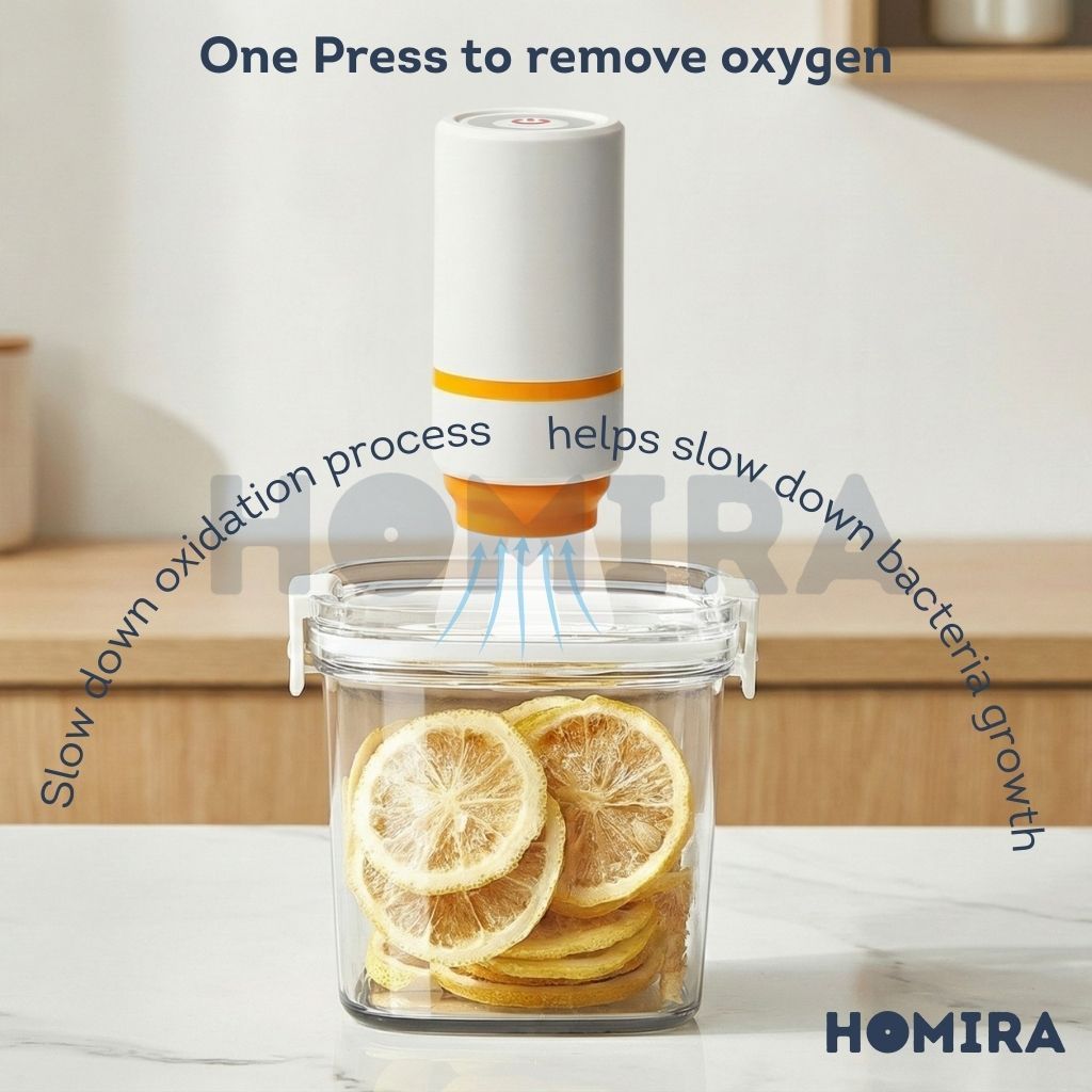 Homira Vacuum Seal Compress Food Container for Dry Food Storage SET