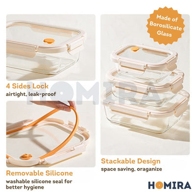 Signature Series Borosilicate Glass Lunchbox Bag Set