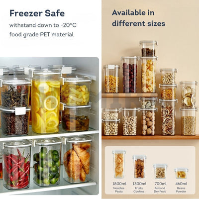 Homira Vacuum Seal Compress Food Container for Dry Food Storage SET