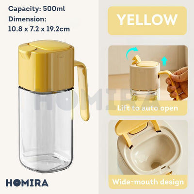 Homira Cooking Oil Glass Dispenser 500ml Auto Flip