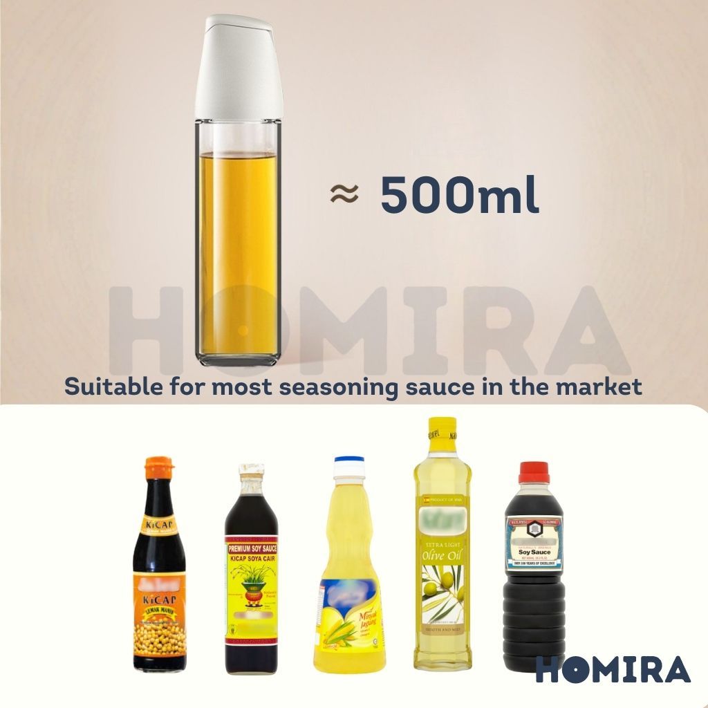 Homira Seasoning Oil Dispenser Glass Bottle Smooth Flow Drip-free