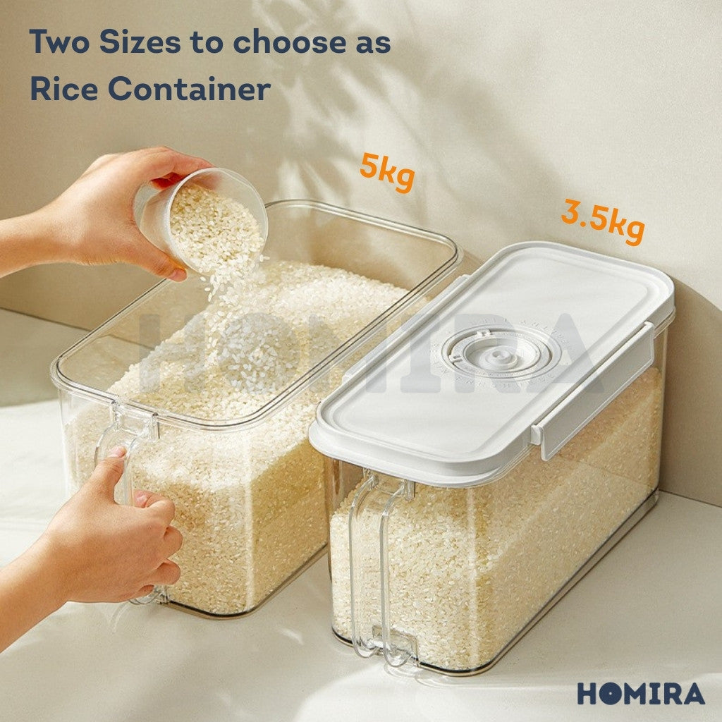 Homira Compress Vacuum Rice Container Airtight Food Storage 4.5L / 6L