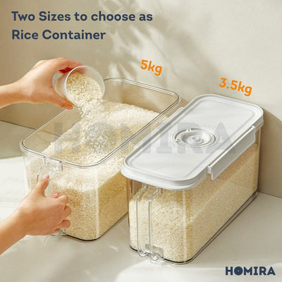 Homira Compress Vacuum Rice Container Airtight Food Storage 4.5L / 6L