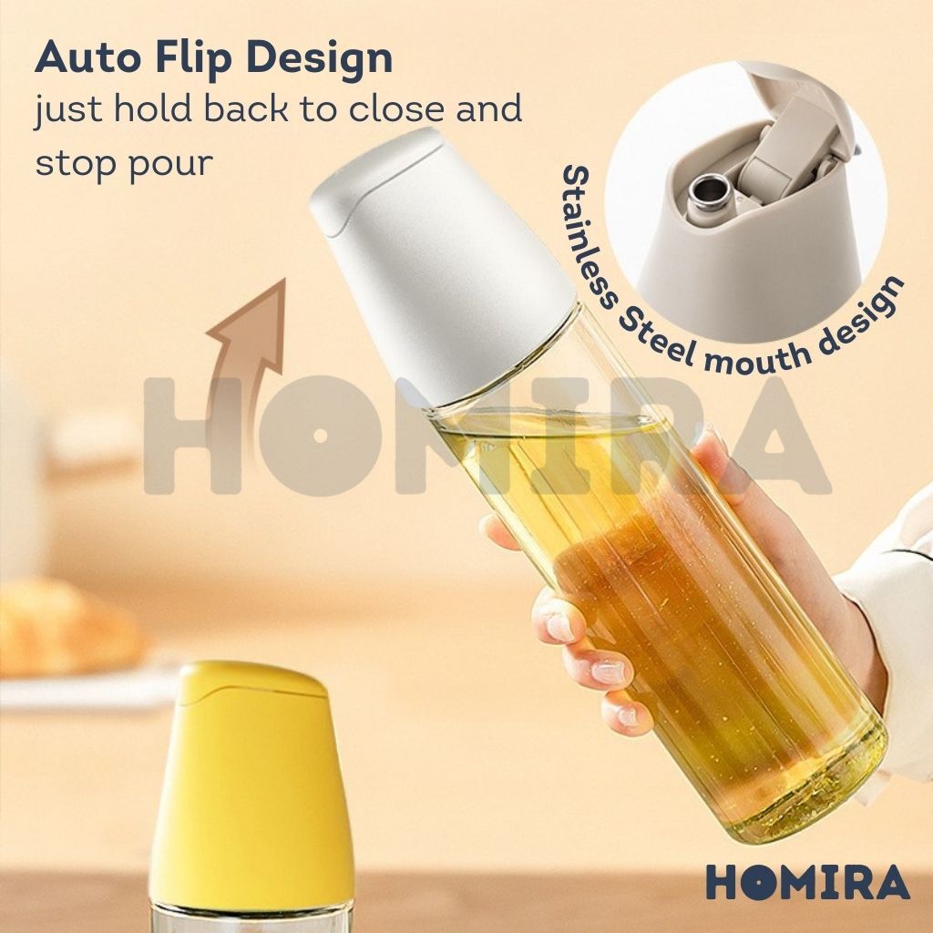 Homira Seasoning Oil Dispenser Glass Bottle Smooth Flow Drip-free